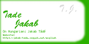 tade jakab business card