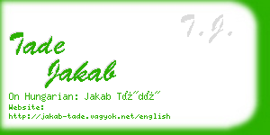 tade jakab business card